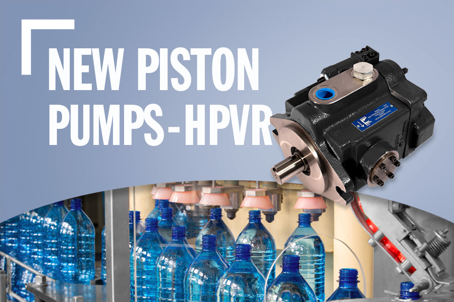 New Piston Pumps HPVR With Product Image, Background Image, And Text