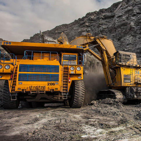 big rig construction vehicles used for mining