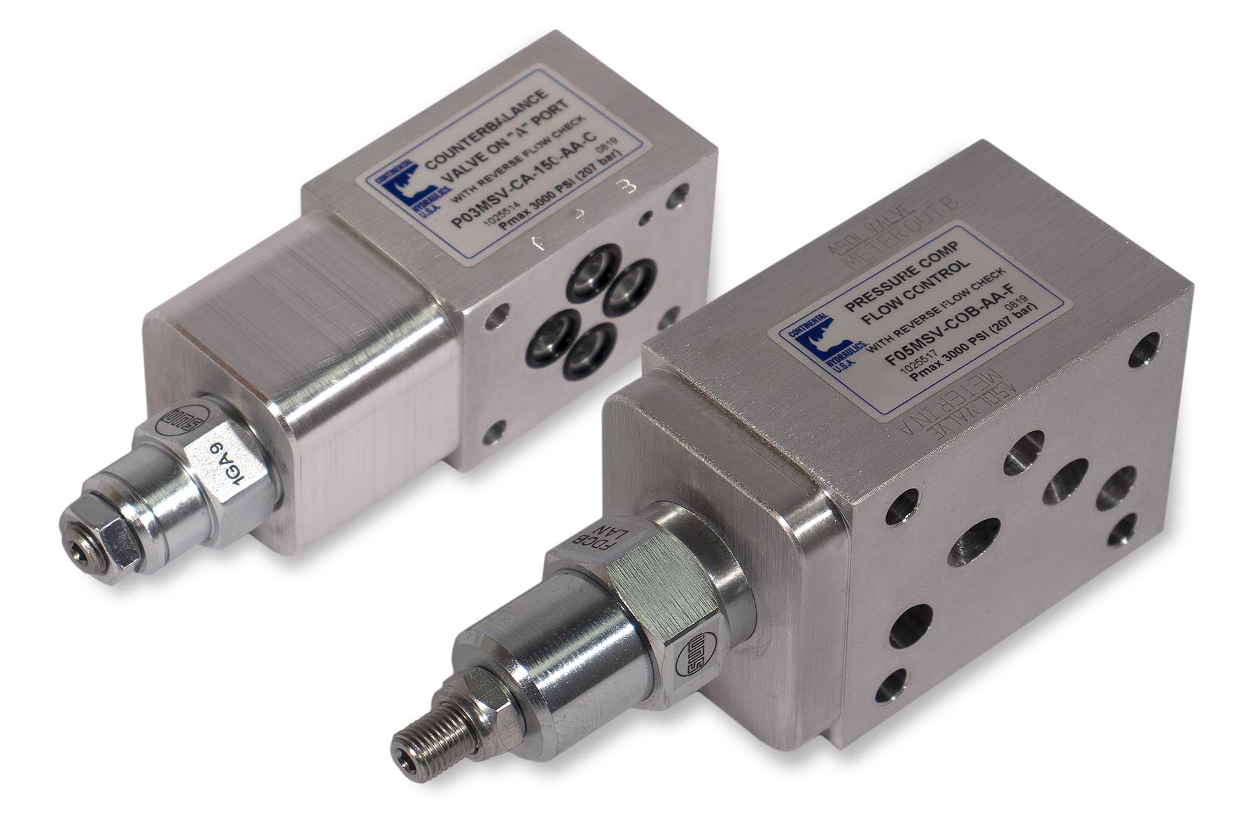 Aluminum Modular Stack Valves; white background