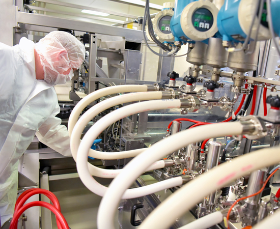 Hydraulic machinery being used in medical laboratory